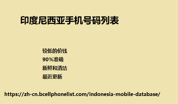 Indonesia mobile phone number list